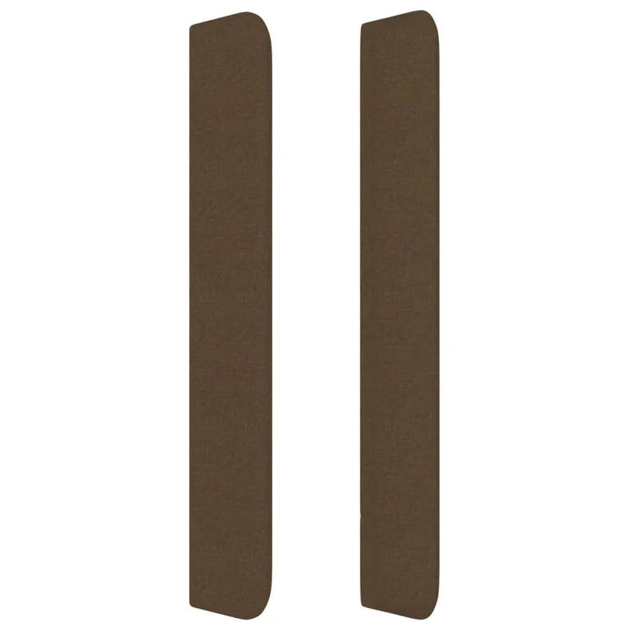 Tête de lit avec oreilles Marron foncé 203x16x118/128 cm Tissu - 4