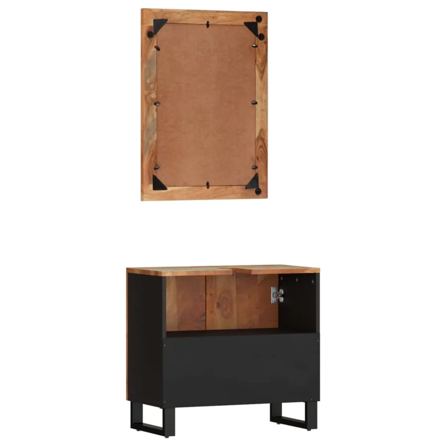 Ensemble de meubles de salle de bain 2 pcs bois massif récupéré - 4