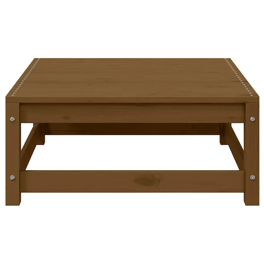 Repose-pied de jardin 70x70x30cm marron miel bois de pin solide - 4