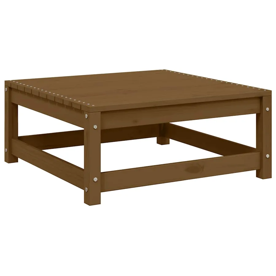 Repose-pied de jardin 70x70x30cm marron miel bois de pin solide - 6