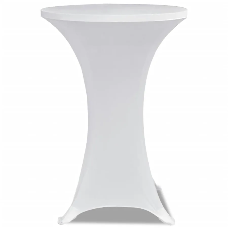 Housse de table Ø 70 cm Blanc extensible 2 pcs - 3