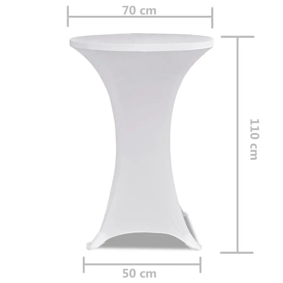Housse de table Ø 70 cm Blanc extensible 2 pcs - 5