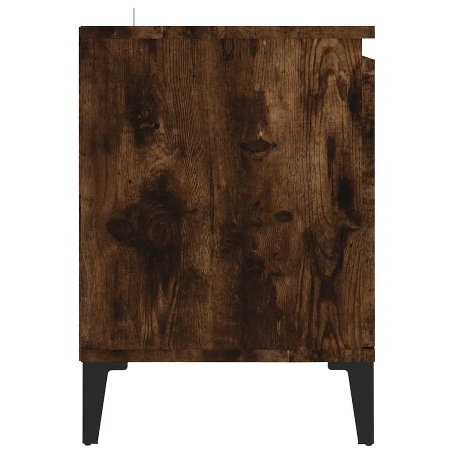 Meuble TV avec pieds en métal Chêne fumé 103,5x35x50 cm - 6