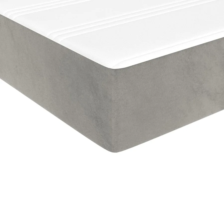 Matelas de lit à ressorts ensachés fermeté moyenne Gris clair 90x190x20 cm - 5