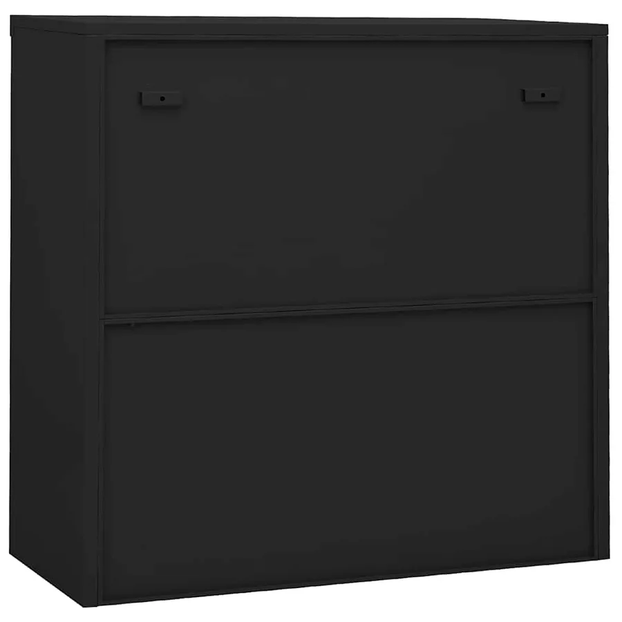 Armoire de bureau porte coulissante Anthracite 90x40x90cm Acier - 5
