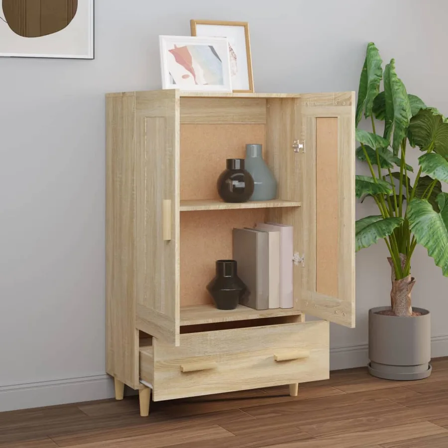 Buffet haut Chêne sonoma 70x31x115 cm Bois d'ingénierie - 3
