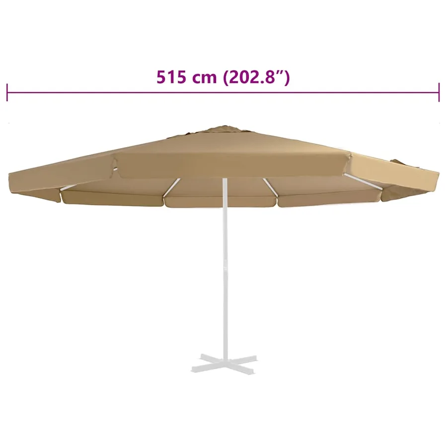 Tissu de remplacement pour parasol d'extérieur Taupe 515 cm - 5