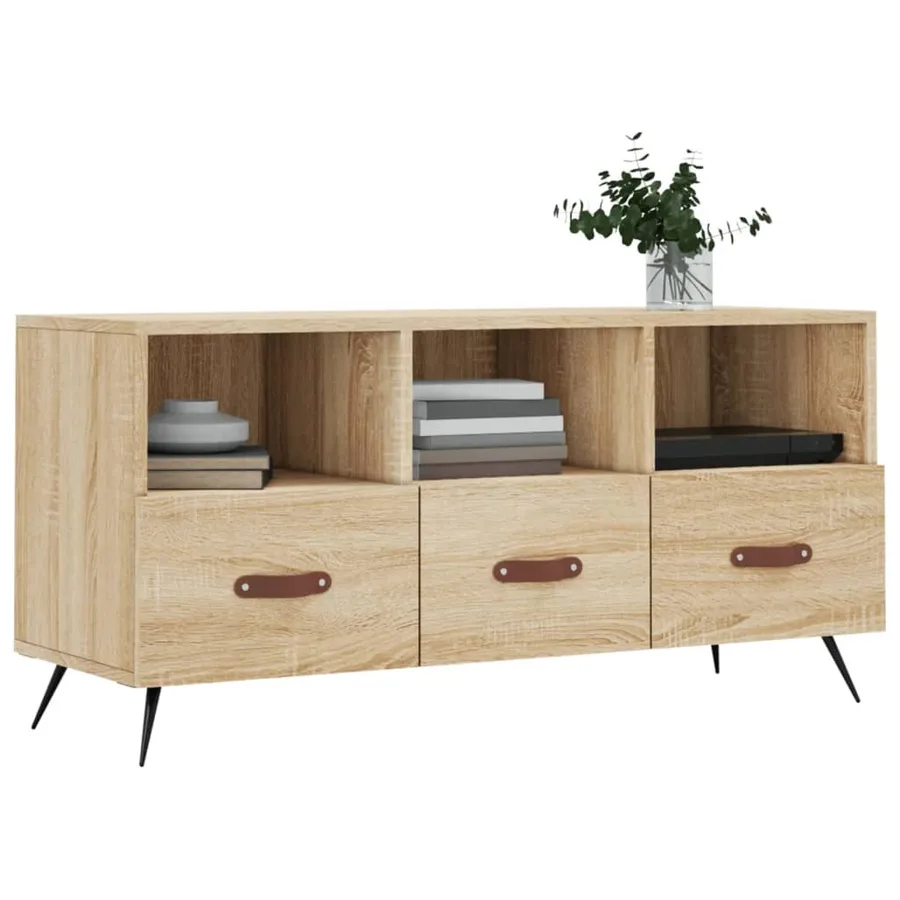 Meuble TV chêne sonoma 102x36x50 cm bois d'ingénierie - 3