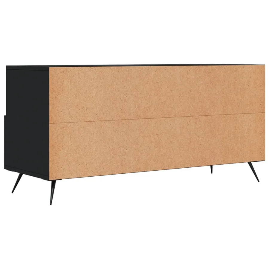 Meuble TV noir 102x36x50 cm bois d'ingénierie - 8