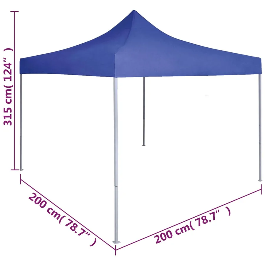 Tente de réception pliable 2x2 m acier bleu - 9