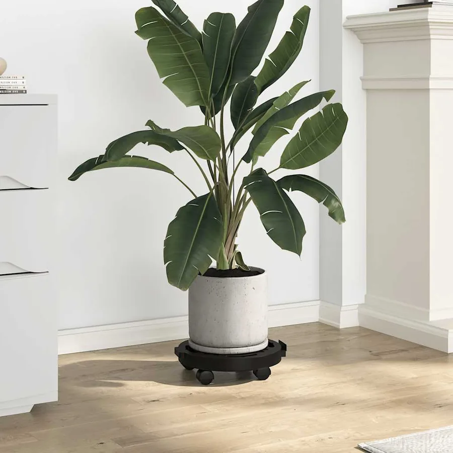 Chariots à plantes avec roues 5 pcs Diamètre 30 cm Noir 170 kg