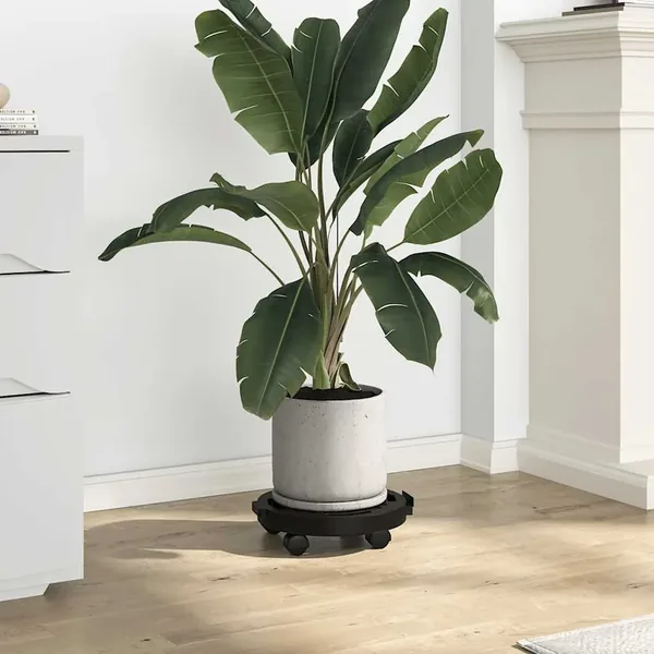 Chariots à plantes avec roues 5 pcs Diamètre 30 cm Noir 170 kg