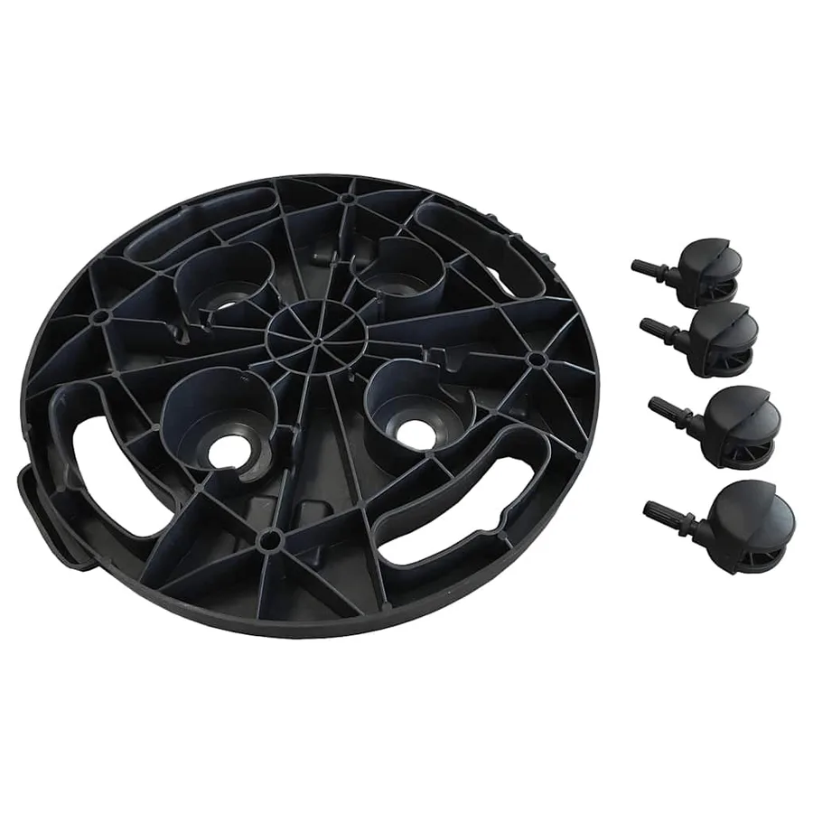 Chariots à plantes avec roues 5 pcs Diamètre 30 cm Noir 170 kg - 7