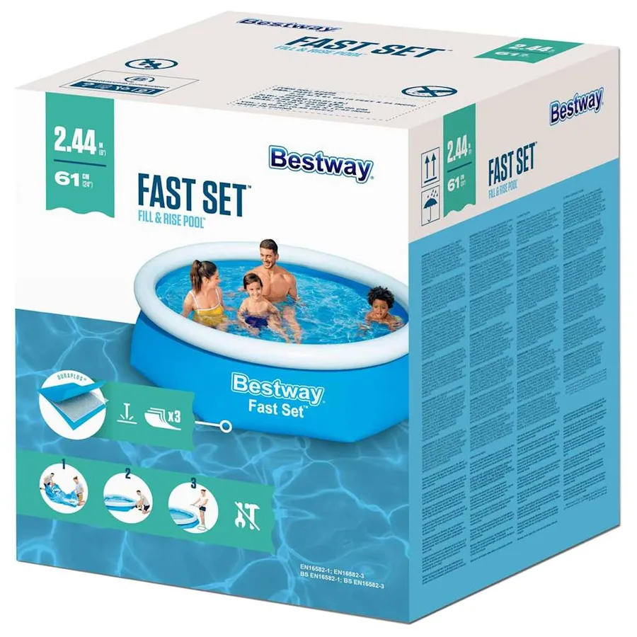 Bestway Piscine gonflable ronde 244x61 cm 57265 - 5