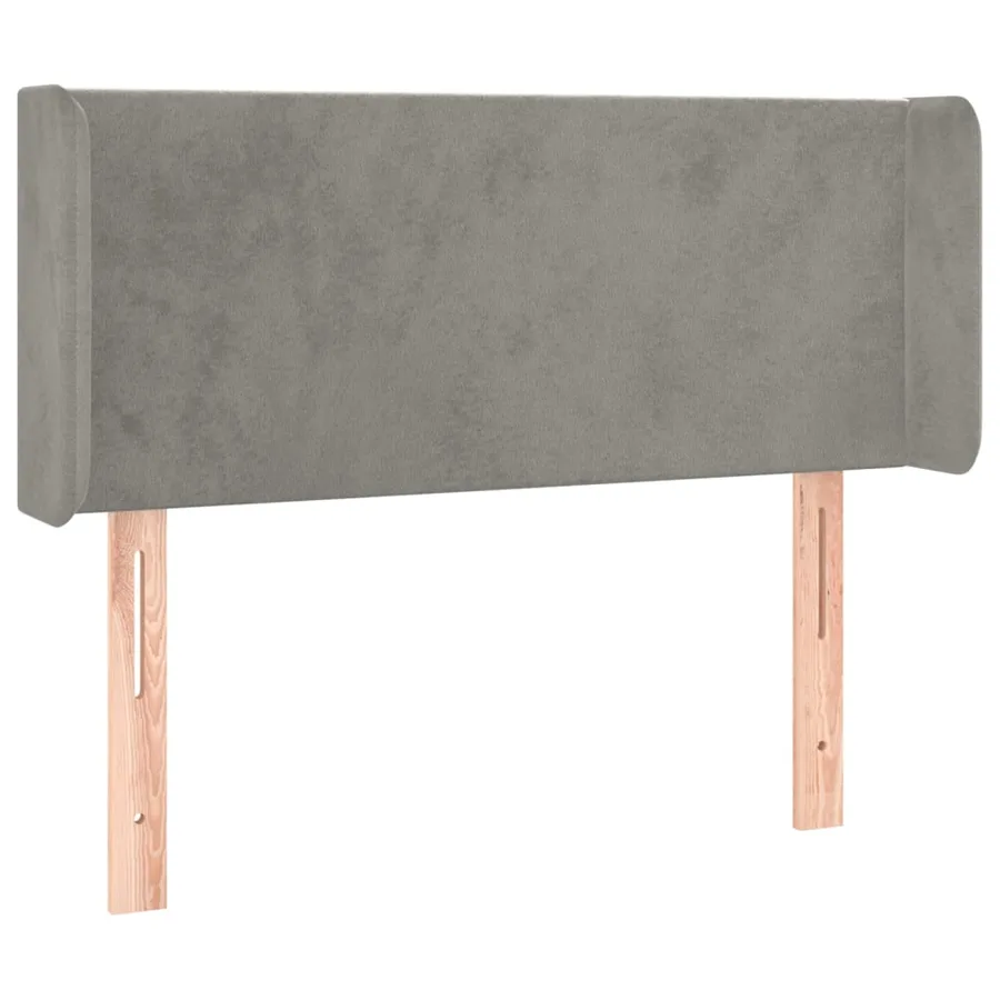 Tête de lit avec oreilles Gris clair 93x16x78/88 cm Velours - 2
