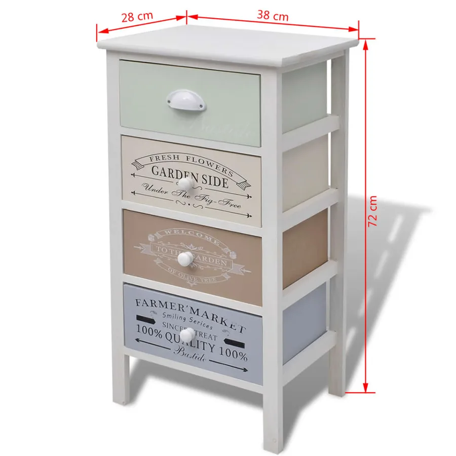 Armoire de rangement en style français 4 tiroirs Bois - 6