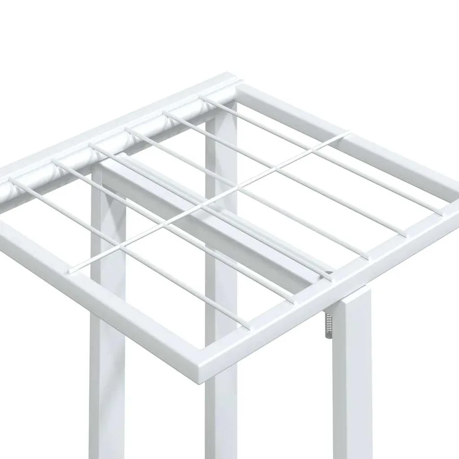 Jardinière à 5 niveaux avec roues 44x23x100 cm Blanc Fer - 8