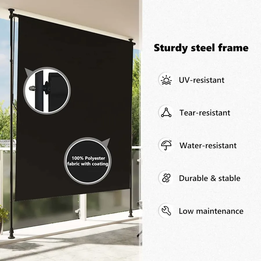 Store roulant d'extérieur 150 x 270 cm Anthracite - 8