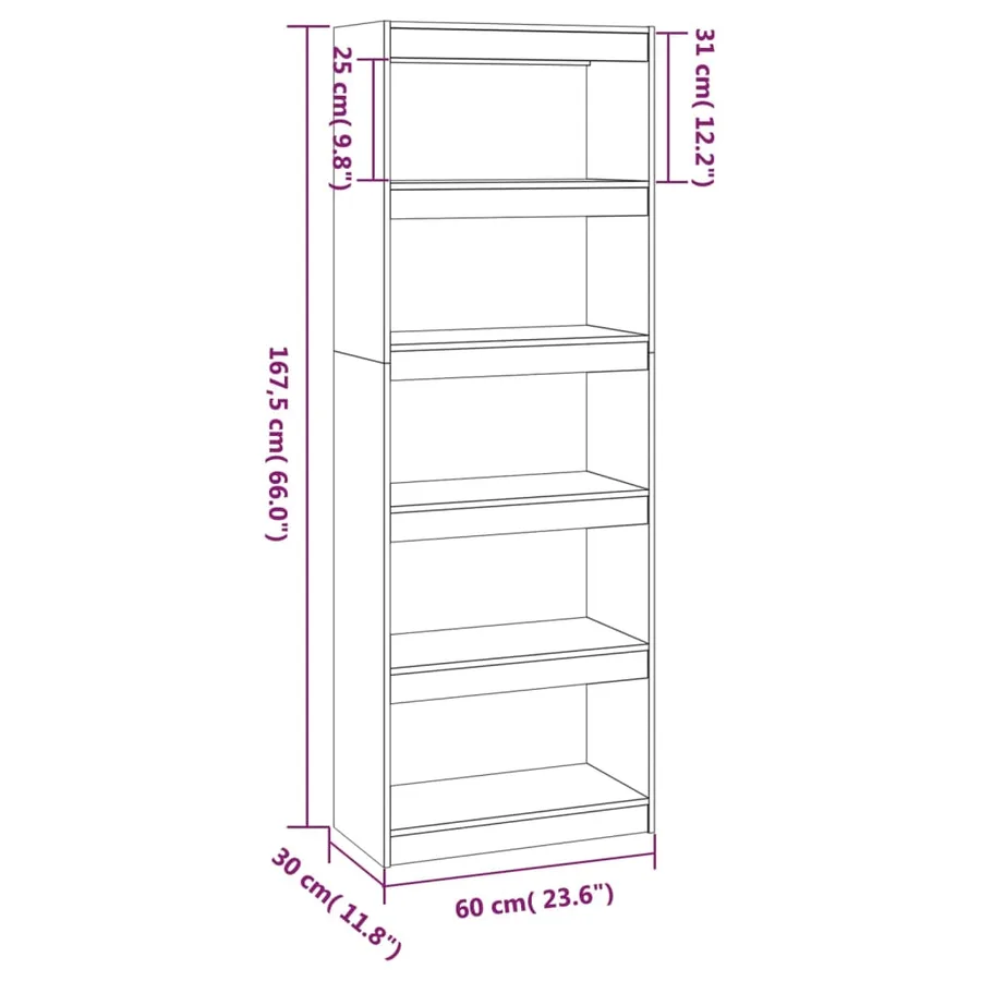 Bibliothèque/Séparateur de pièce 60x30x167,5 cm pin massif - 8