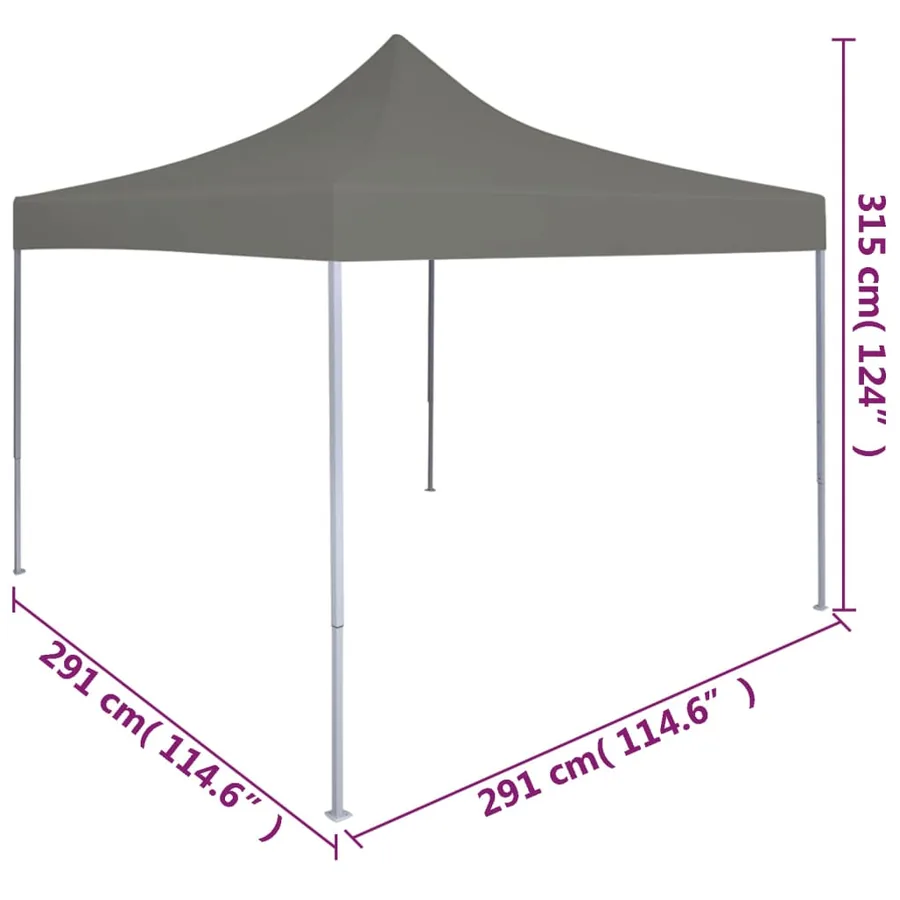 Tente de réception escamotable 3 x 3 m Anthracite - 9