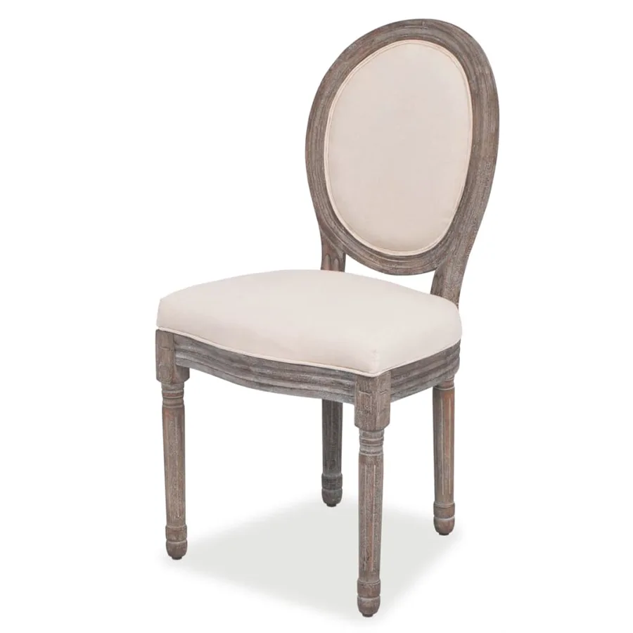 Chaises à manger lot de 6 crème tissu - 2