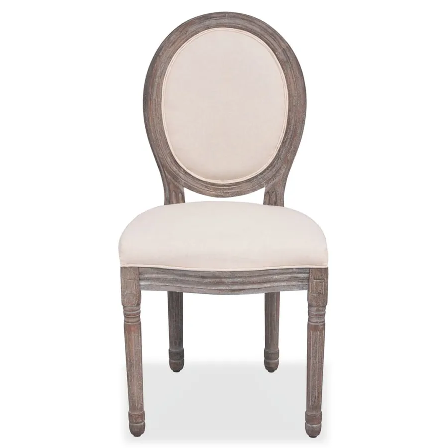 Chaises à manger lot de 6 crème tissu - 3