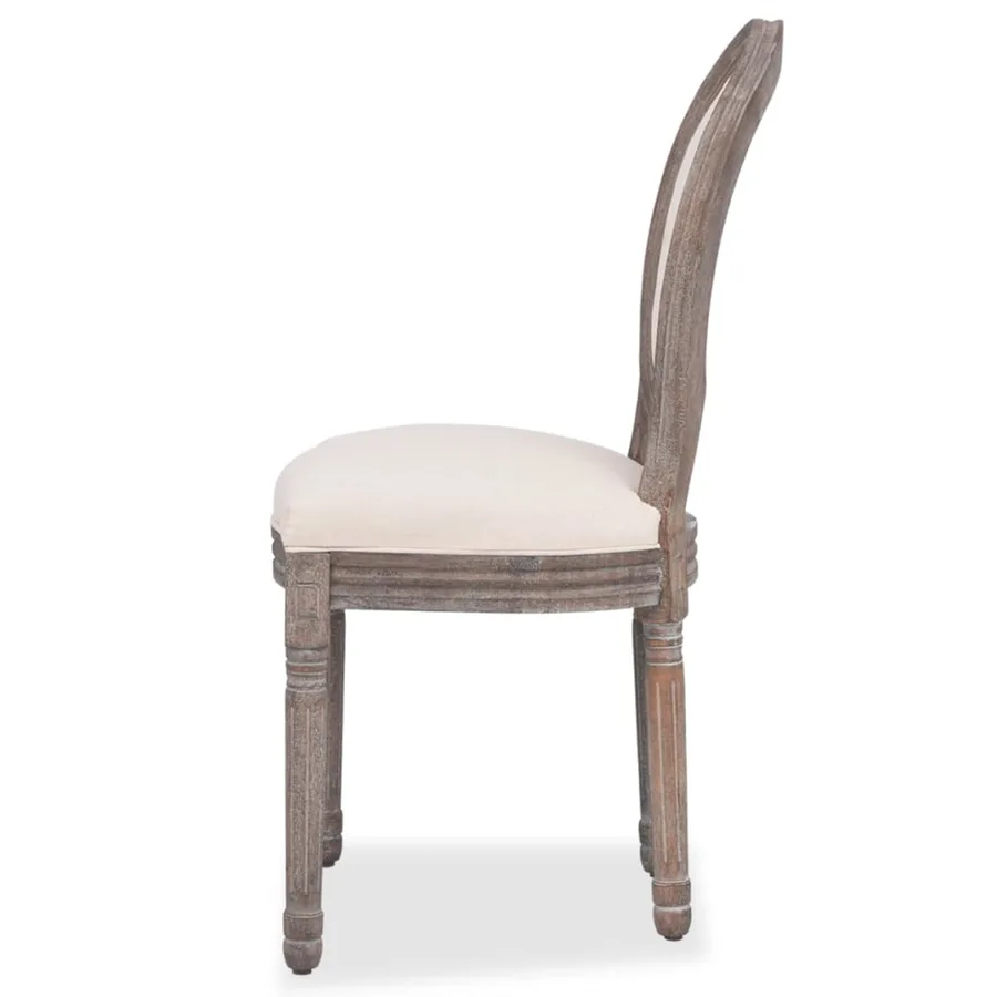 Chaises à manger lot de 6 crème tissu - 4