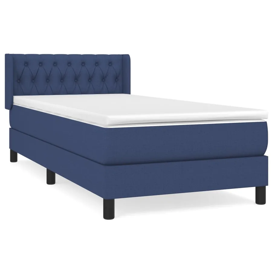 Sommier à lattes de lit avec matelas Bleu 90x200 cm Tissu - 2