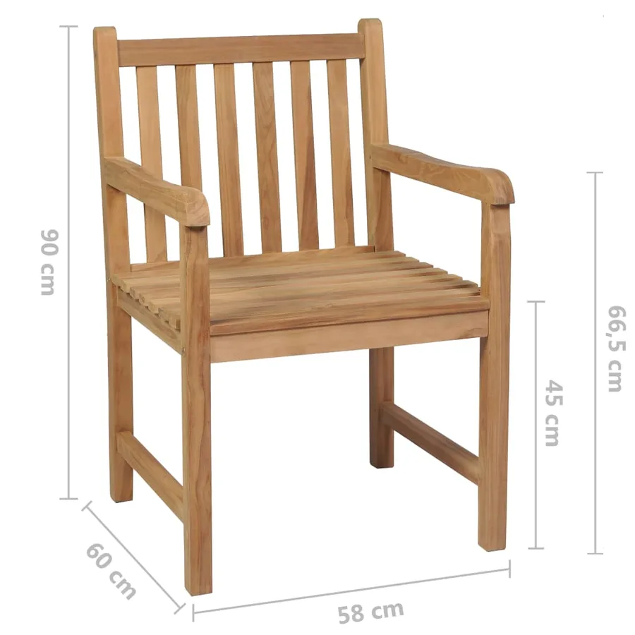 Chaises de jardin lot de 4 et coussins bleu royal Bois de teck - 10