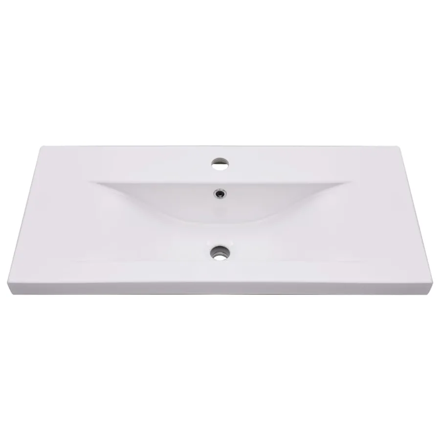 Armoire d'évier avec lavabo intégré Blanc Aggloméré - 11