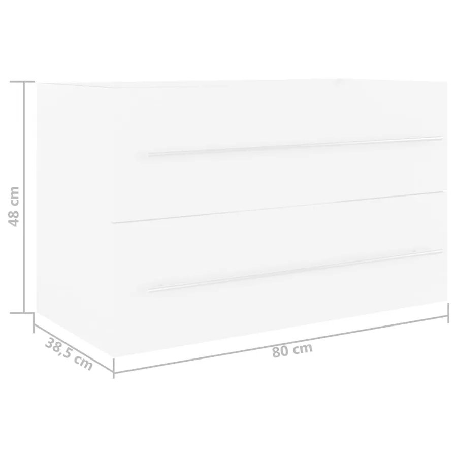 Armoire d'évier avec lavabo intégré Blanc Aggloméré - 12