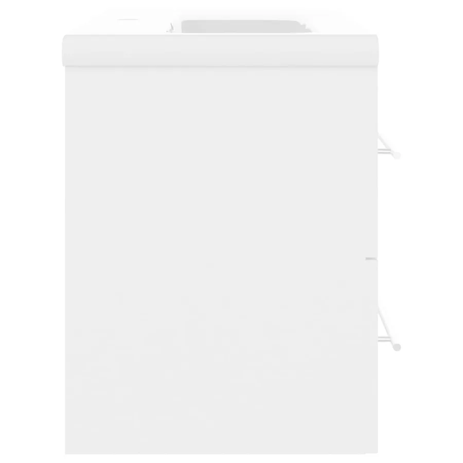 Armoire d'évier avec lavabo intégré Blanc Aggloméré - 7