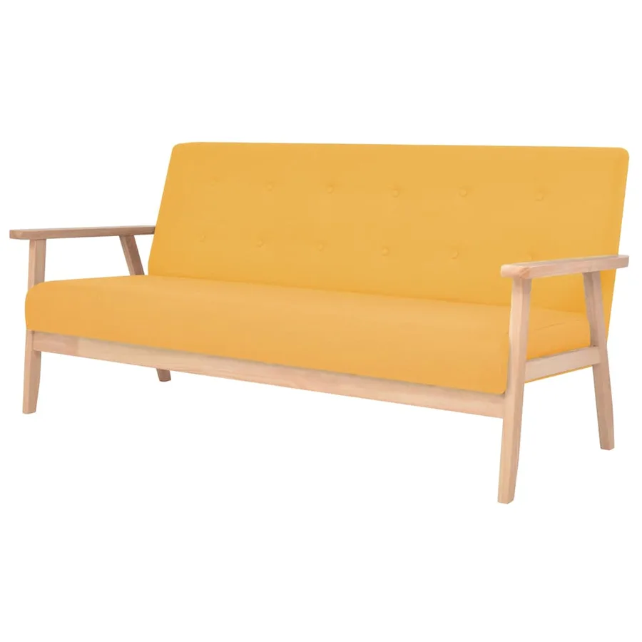 Ensemble de canapé 2 pcs Tissu jaune - 2