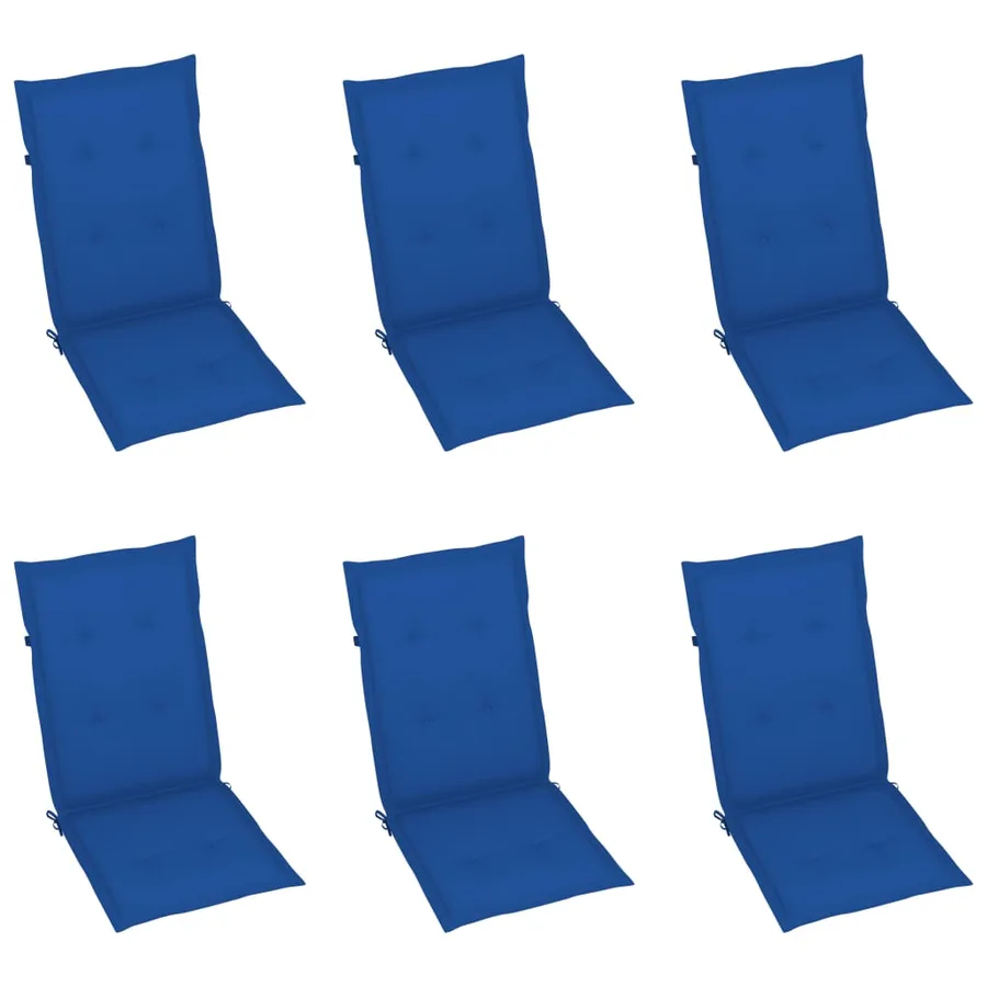Chaises pliables de jardin lot de 6 avec coussins Bois d'acacia - 6