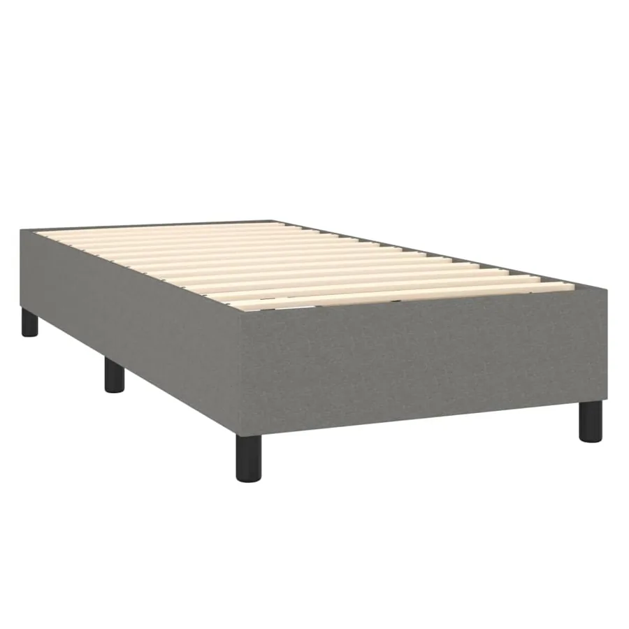Sommier à lattes de lit avec matelas Gris foncé 100x200cm Tissu - 4