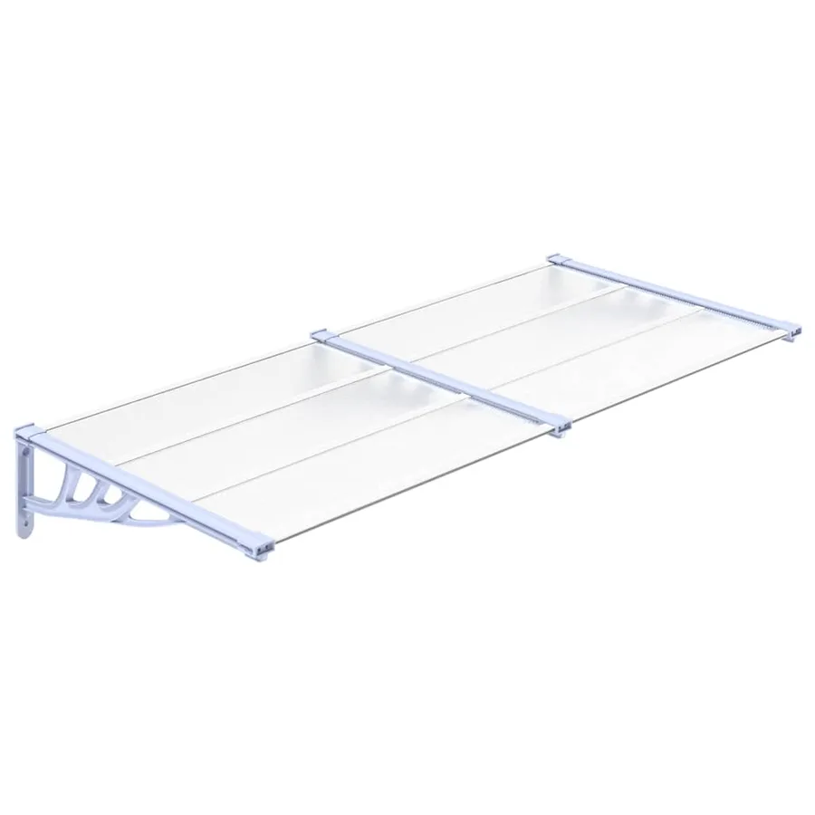 Auvent de porte Gris et transparent 199x90 cm Polycarbonate - 2