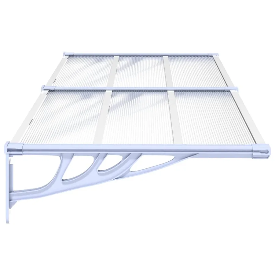 Auvent de porte Gris et transparent 199x90 cm Polycarbonate - 4