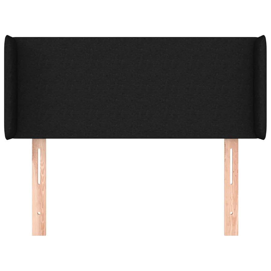 Tête de lit avec oreilles Noir 103x16x78/88 cm Tissu - 3