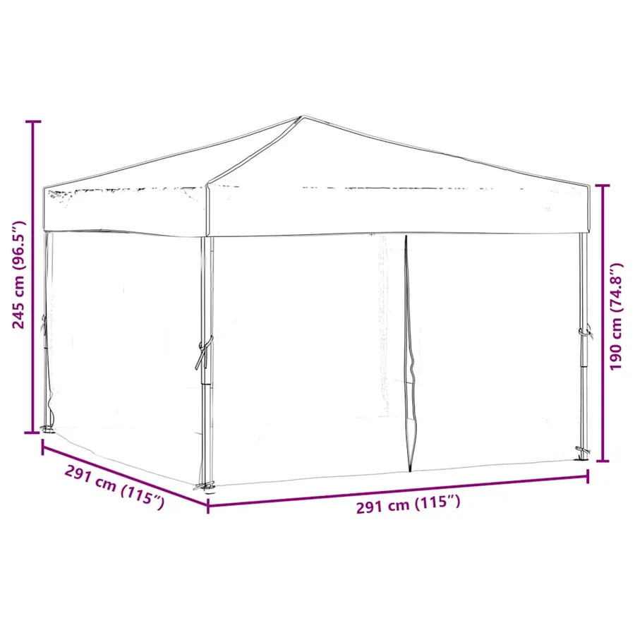 Tente de réception pliable avec parois Blanc 3x3 m - 9
