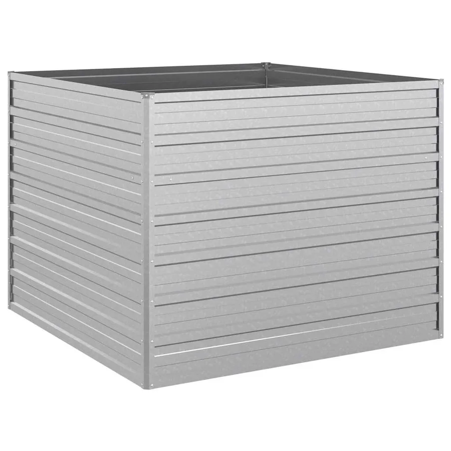 Lit surélevé de jardin 100x100x77 cm Acier galvanisé Argenté - 2