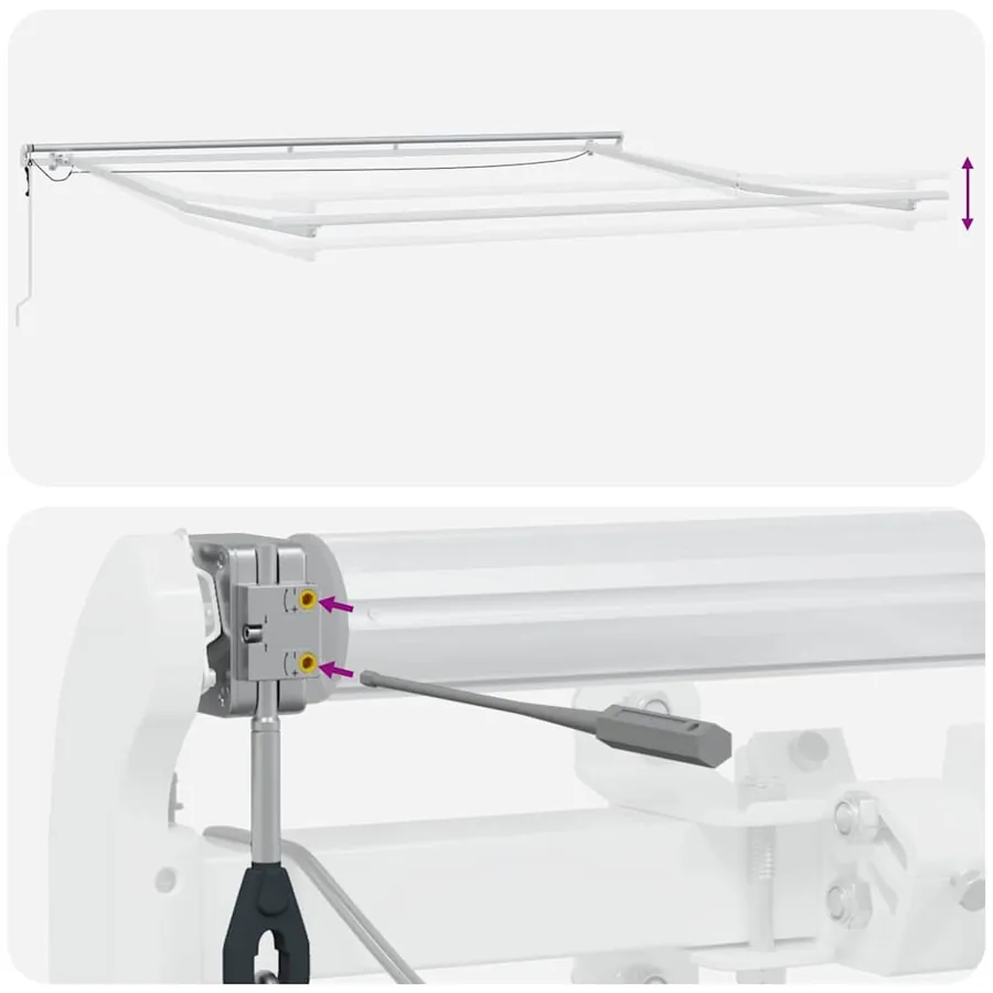 Cadre d'auvent Blanc 500 × 350 cm Aluminium - 13