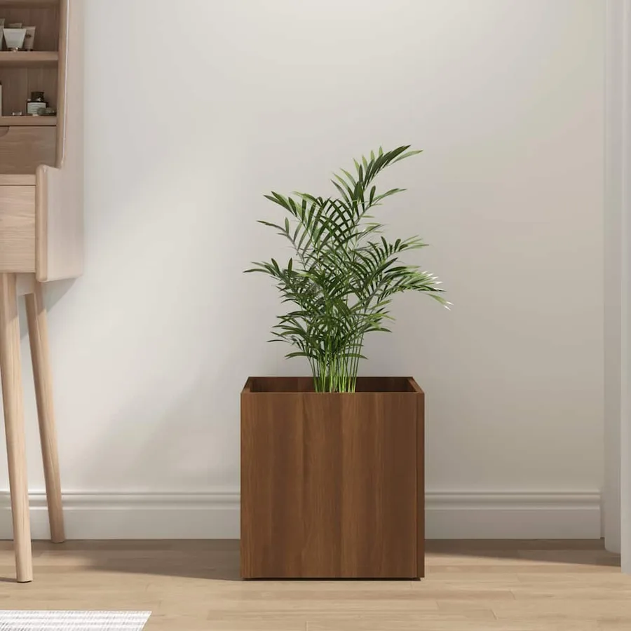 Jardinière Chêne marron 40x40x40 cm Bois d'ingénierie - 3