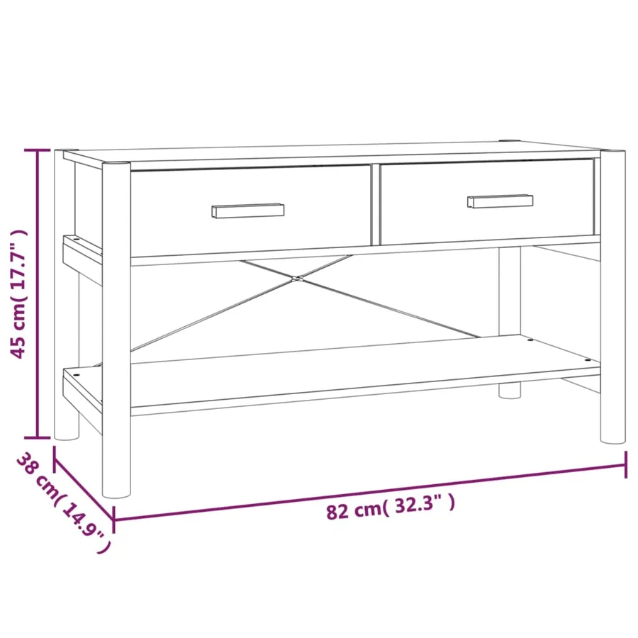 Meuble TV Blanc 82x38x45 cm Bois d'ingénierie - 10