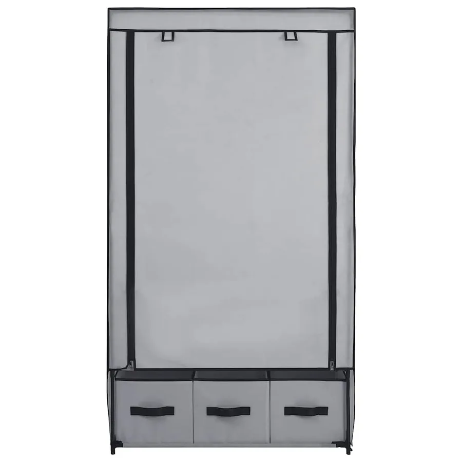 Garde-robe Gris 87 x 49 x 159 cm Tissu - 3