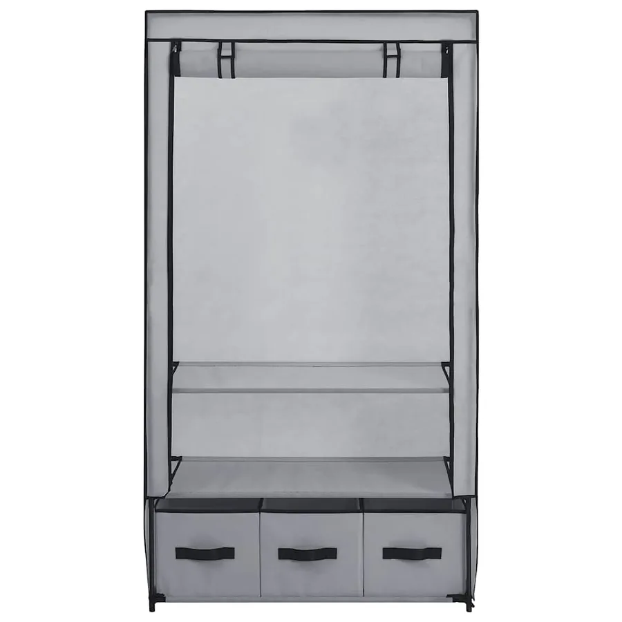 Garde-robe Gris 87 x 49 x 159 cm Tissu - 4