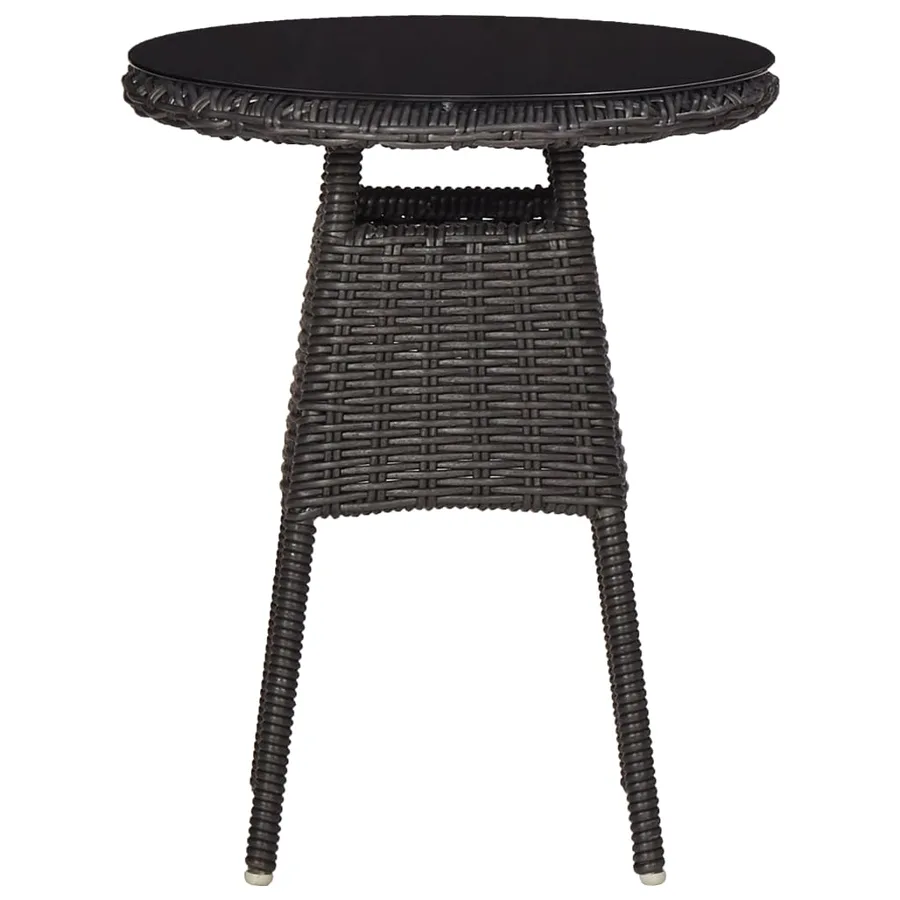 Mobilier de bistro 3 pcs avec coussins Résine tressée Noir - 2