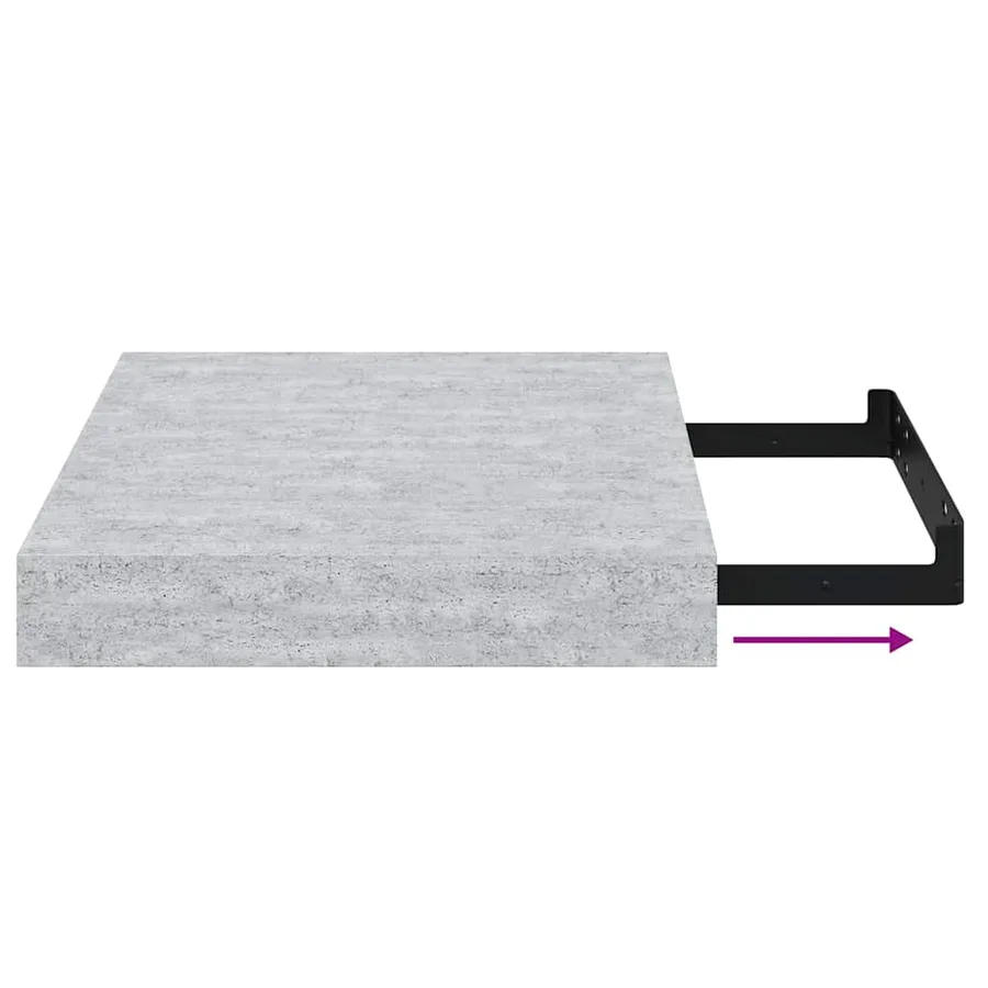 Étagères murales flottantes 4 pcs gris béton 23x23,5x3,8 cm MDF - 11