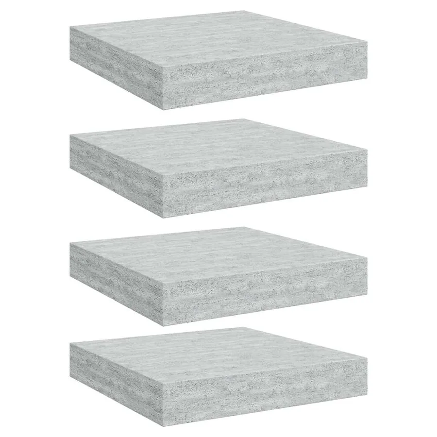 Étagères murales flottantes 4 pcs gris béton 23x23,5x3,8 cm MDF - 2