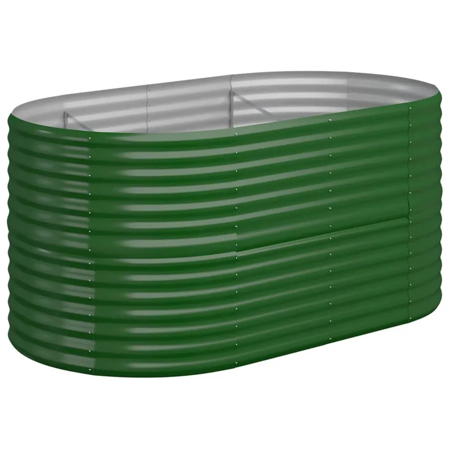 Lit surélevé de jardin Acier galvanisé 152x80x68 cm Vert - 2