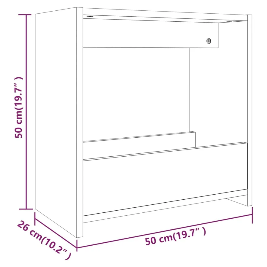 Table d'appoint Sonoma gris 50x26x50 cm Bois d'ingénierie - 7